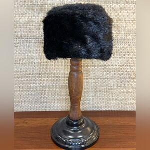 Mod Black Mink Faux Fur Hat